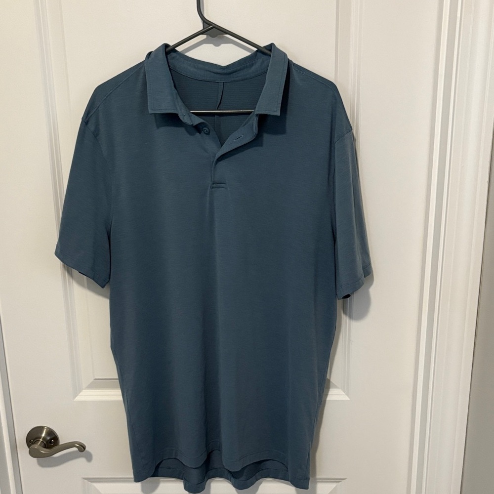 Large Lululemon Men's Blue Polo Shirt